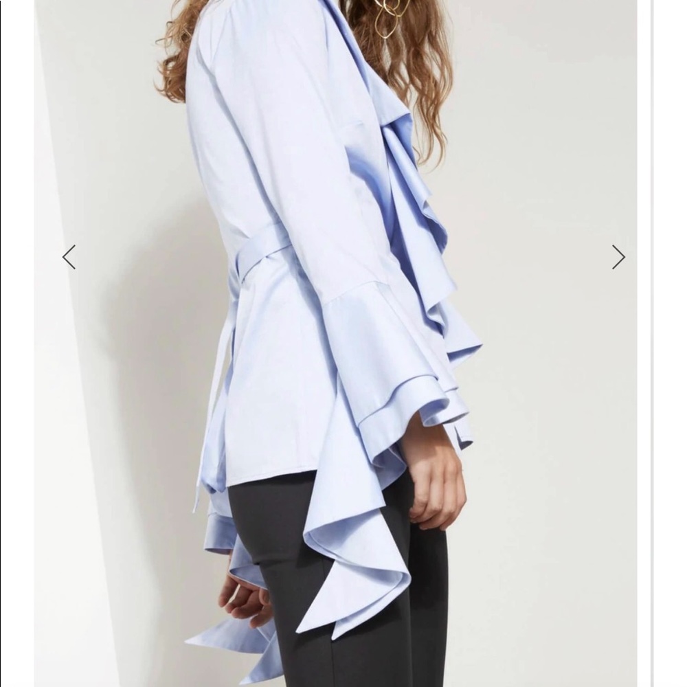 C/MEO Collective Clothing Still Standing Ruffle Wrap Top Bell Flowy Sleeve M - Picture 3 of 9
